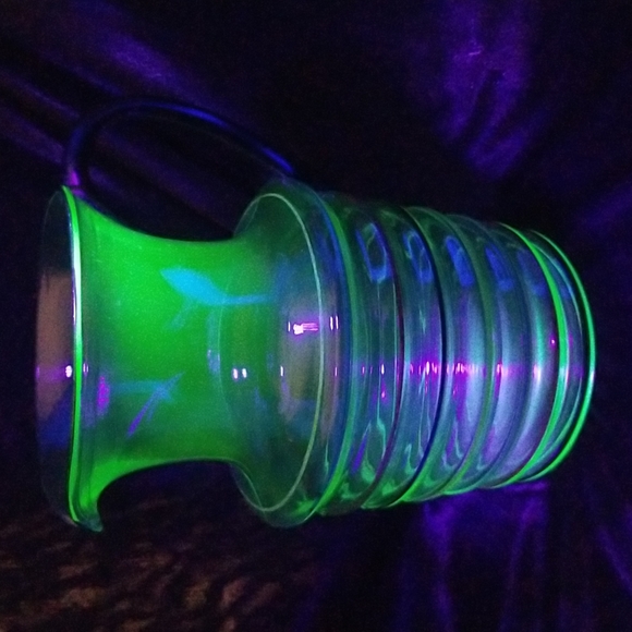 Uranium Depression Banded Water Pitcher - Picture 2 of 16